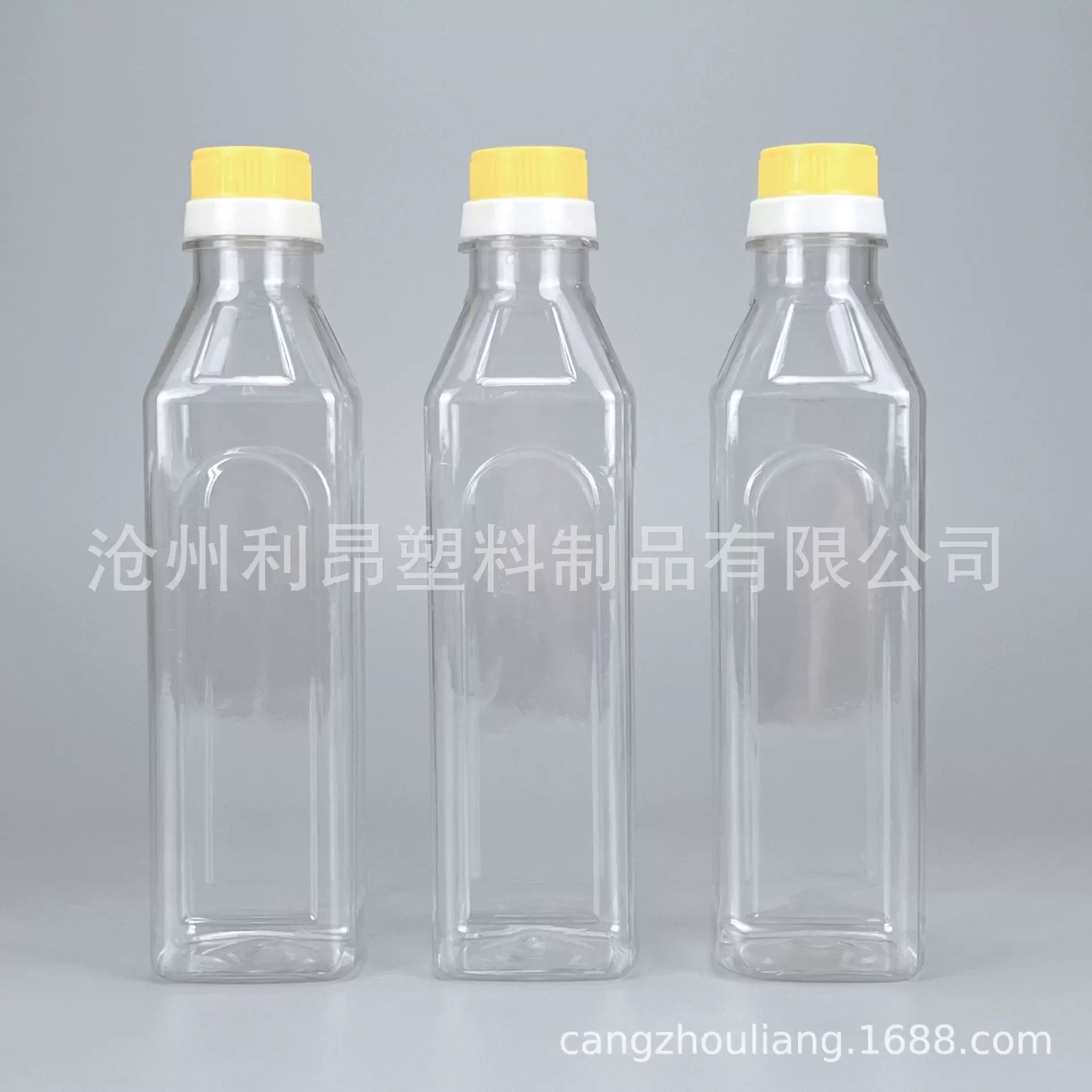 350ml方形透明瓶 350毫升加厚pet塑料瓶 拉环盖子瓶子 分装瓶