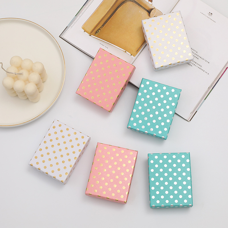 新款首饰盒 珠宝礼品盒饰品包装盒戒指波点高档项链盒子现货批发