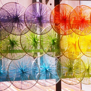 Kindergarten Corridor Aisle Environmentally Friendly Pendant Bamboo Ring Flower Decoration Shop Window Wedding Background Wall Ring Pendant