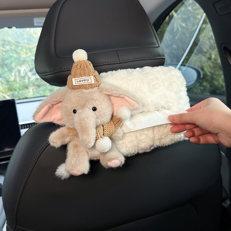 2026 New Model Car Tissue Box, Car-Mounted Hanging Tissue Bag, Headrest Tissue Box for Front and Rear Seats, Cute for Girls
