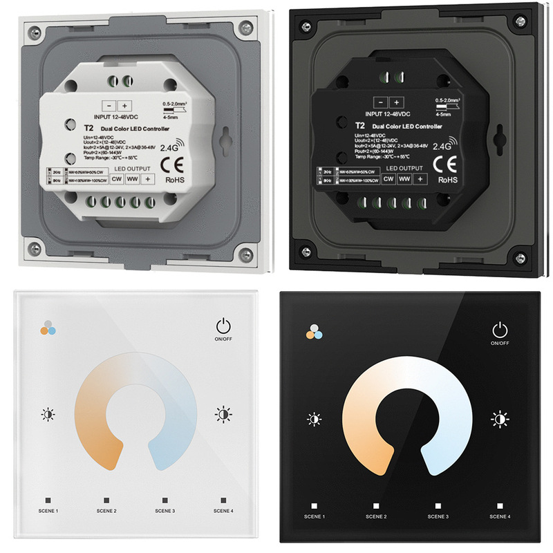Touch Panel PWM Constant Voltage Controller Certified Double Color Temperature Low Voltage Dimming 2K/8KHz 2 Way 288WMAX