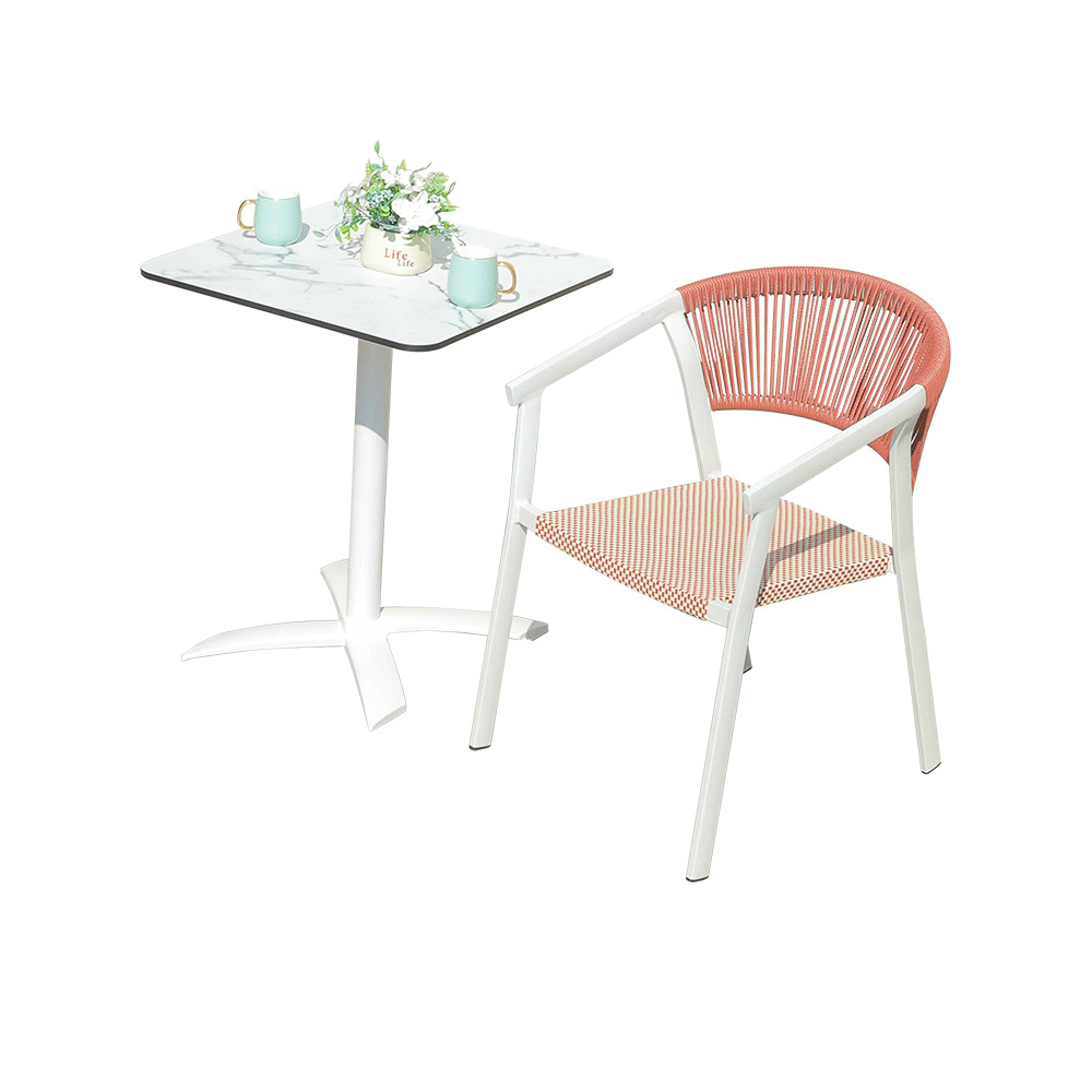 Sillas de caña de ocio nórdico al aire libre patio terraza al aire libre balcón sillas de caña artesanal leche tienda de té jardín mesa de comedor grupo de sillas