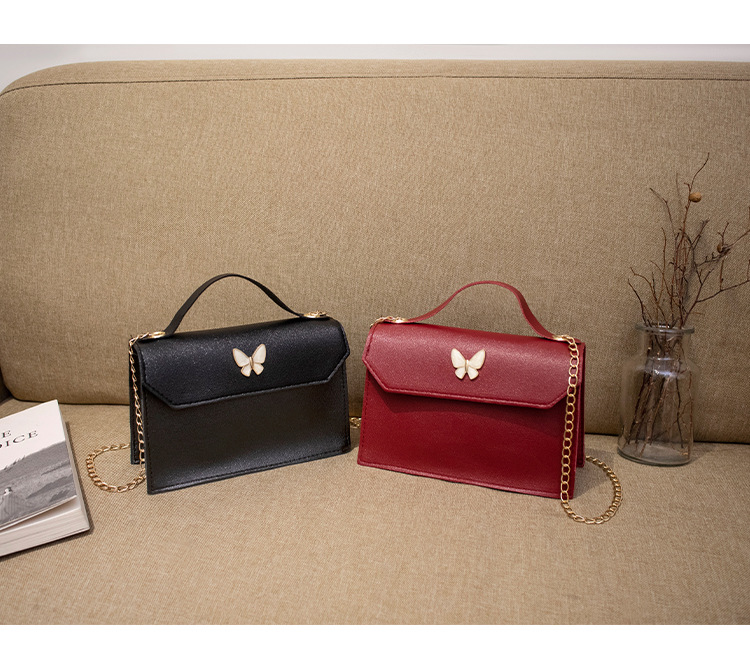 Women's Small Pu Leather Butterfly Fashion Square Flip Cover Crossbody Zip-up bag display picture 6