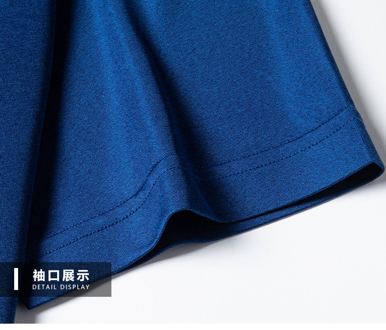 Áo polo nam tay ngắn lụa tơ tằm cổ bẻ mỏng nhẹ — Màu xanh dương JS1601077 chi tiết 22
