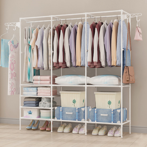 Simple coat rack indoor clothes drying rack floor-standing simple and fashionable multi-layer assembly storage rack
