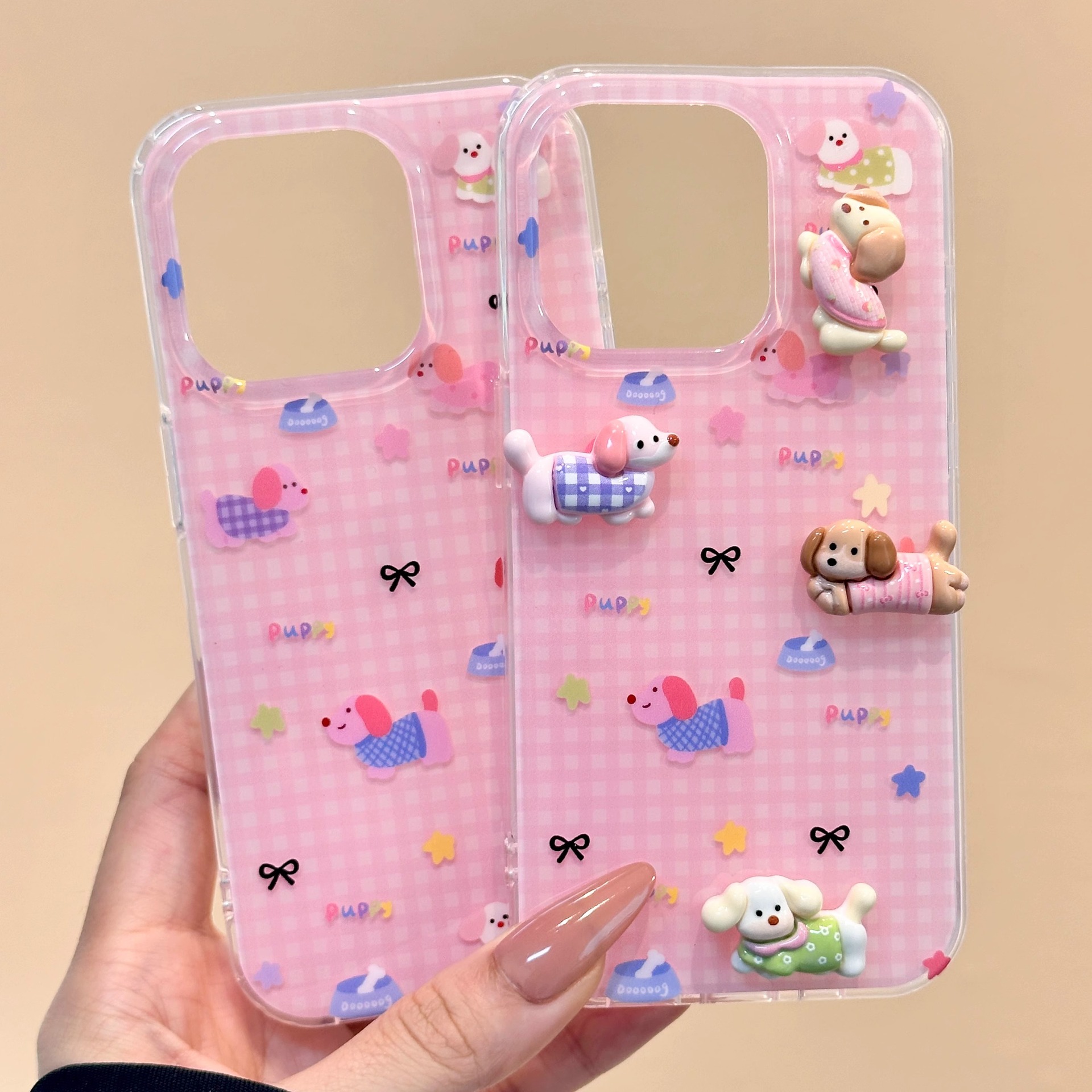 Perro estereoscópico de una sola capa para iPhone16Promax caso de teléfono 15pro nuevo sentido premium 13 anti-caída 14