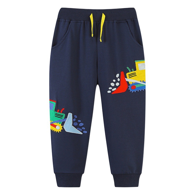 Pantalones niño deportivos excavadora bordado otoño estilo europeo​ image 1