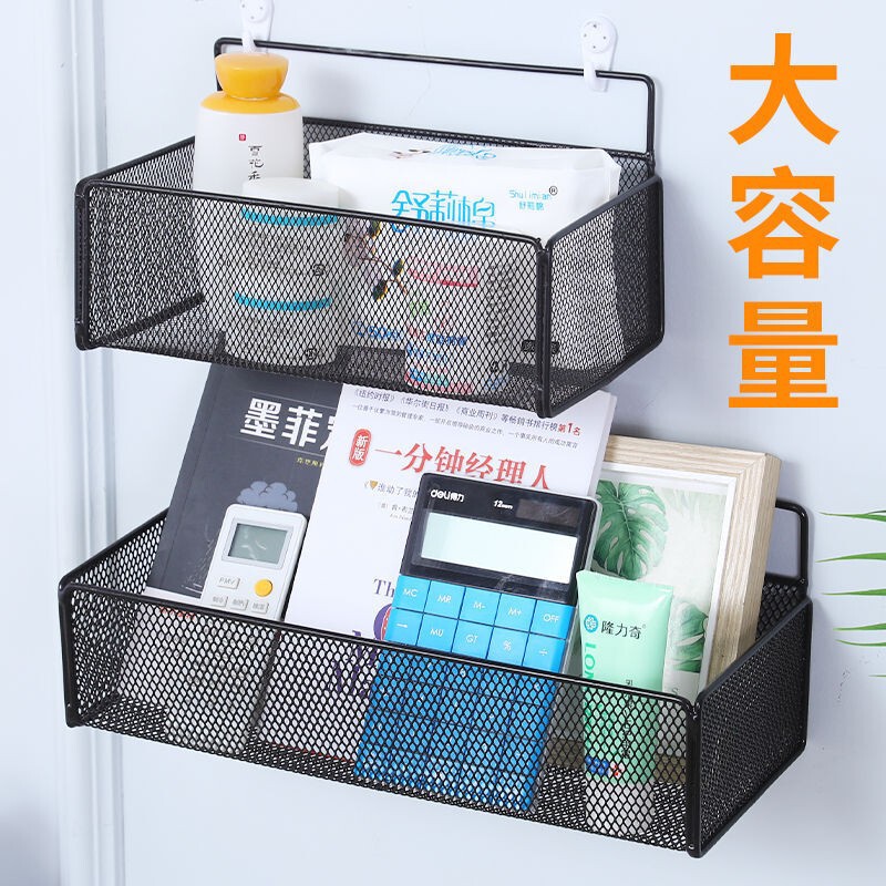 免打孔墙壁置物架卧室卫生间多功能浴室厨房挂篮学生宿舍收纳架子|undefined