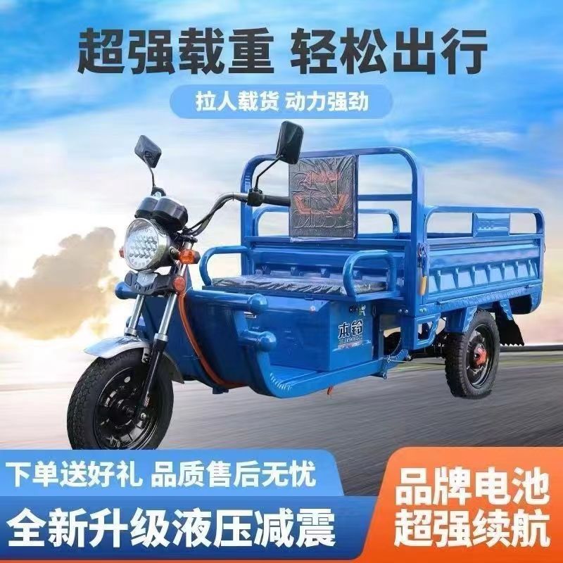 电动三轮车新款山区货车拉货载重爬坡农用国标电瓶车快递摆摊货运|undefined