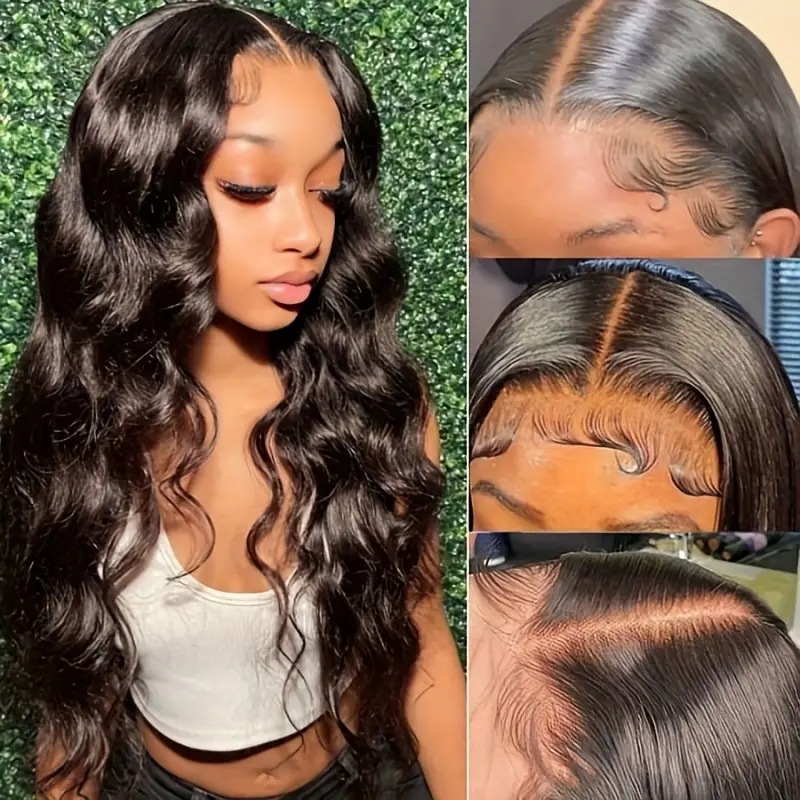 Parrucca con frontale in pizzo e grandi onde ricce, stile europeo e americano, extension di capelli sintetici_voghion.com