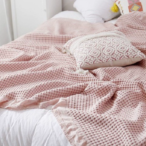 Простое кружевное пряжа одеяло Вафельное полотенце одеяло летнее прохладное одеяло двойное мягкое дышащее домашнее кондиционирование воздуха одеяло для отдыха