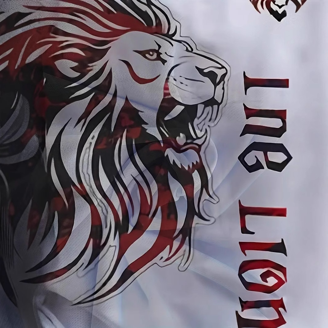 Camiseta de cuello redondo de manga corta suelta y transpirable de la calle de los hombres león colorido KING venta caliente impresión 3D