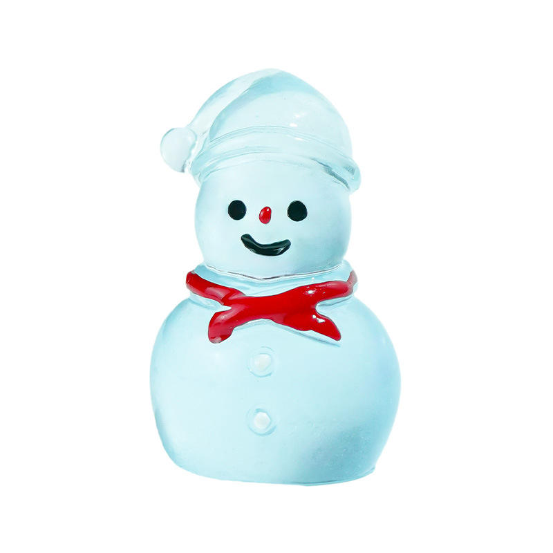 Escena de nieve pequeños adornos muñeco de nieve luminoso Navidad nuevo lindo muñeco de nieve luminoso micro paisaje accesorios de decoración de escritorio