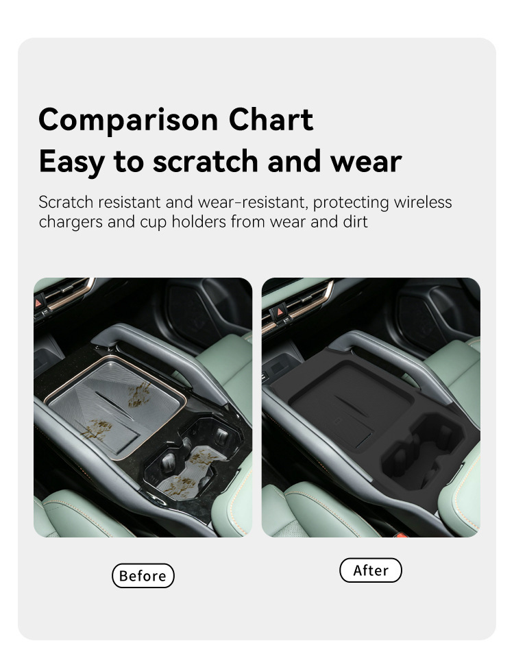 Suitable for 24-26 models of Jaecoo J6 EV, wireless charging integrated water cup cover ICAR03 silicone protective anti-slip mat