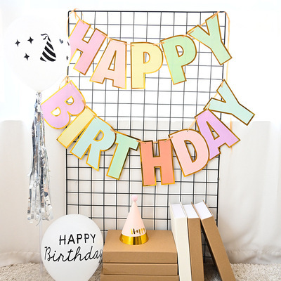 Macaron FELIZ CUMPLEAÑOS tire bandera FELIZ CUMPLEAÑOS niños adultos CUMPLEAÑOS FIESTA DE CUMPLEAÑOS vestir suministros