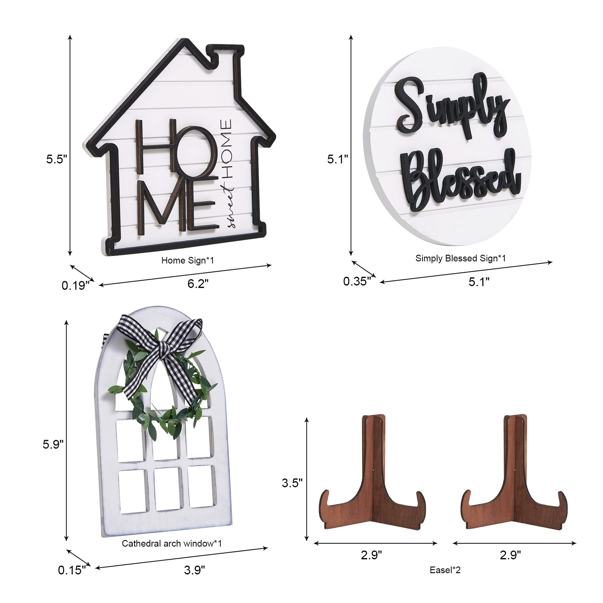 American style wooden countryside white layered tray farmhouse home kitchen decoration desktop craft pendant_voghion.com