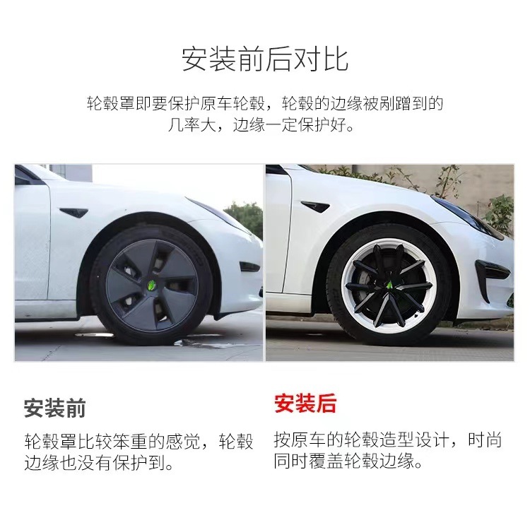Suitable for Tesla model3 hub cover 18 inch models with hub spider web hub cover protection ring decoration