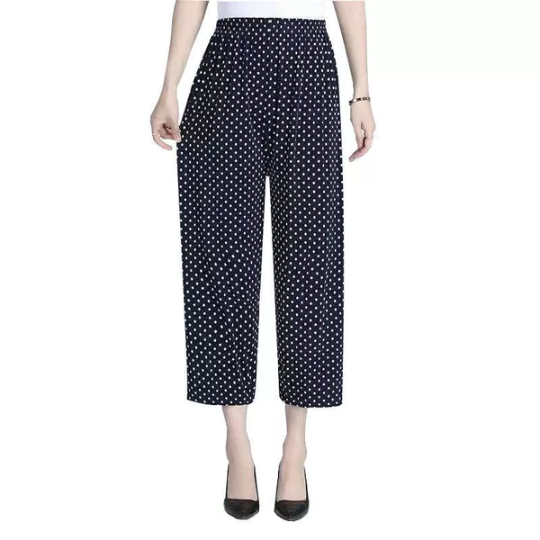 1918# black and white dots nine-point pants