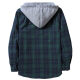 Cross-border hooded plaid shirt men's 2023 foreign trade autumn Harajuku style plaid hooded shirt men's casual shirt