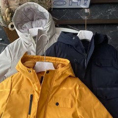 中大童25年冬季防寒保暖水泥色高颜值户外机能性连帽外套092703