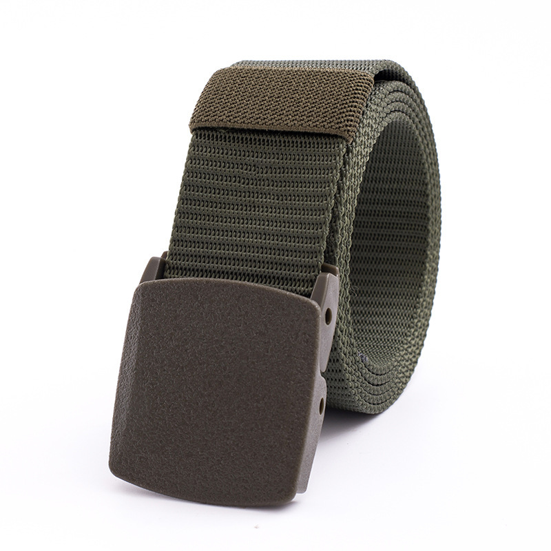 Cinturón de Lona/Nylon sin Metal para Hombre y Mujer, Hebilla de Plástico, Apto para Entrenamiento y Control de Seguridad, Venta por Mayor