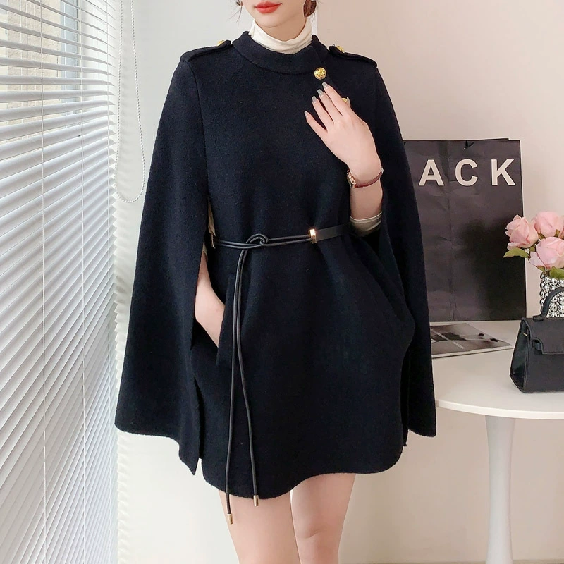 Кашемировое осеннее полупальто-Trench coat, плащ, свитер, куртка высокого качества стиль городской стиль