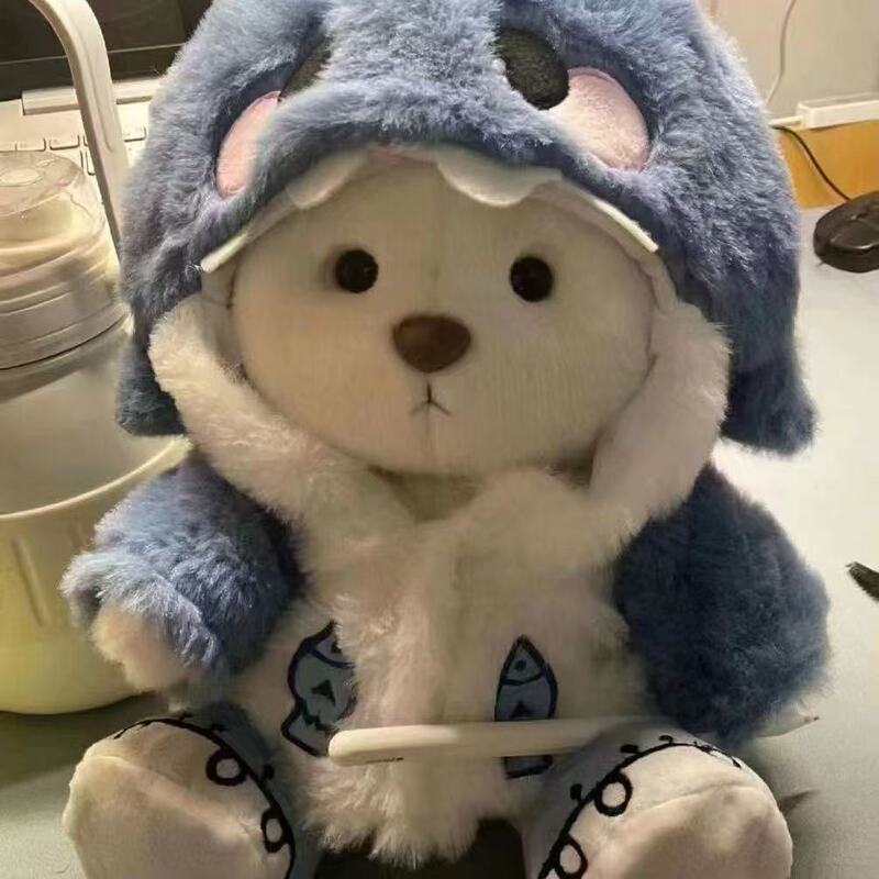 TikTok Explosions 30cm Shark Bear Doll Hooded Plush Dress-up Doll Lena Bear Dress-up Doll TikTok Explosions 30cm Shark Bear Doll Hooded Plush Dress-up Doll Lena Bear Dress-up Doll