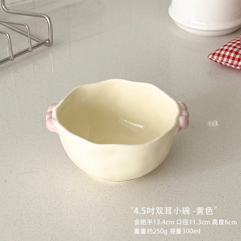 超可愛い～insガールセラミッククリーム釉下色丼寮女子家庭用食器高価値|undefined