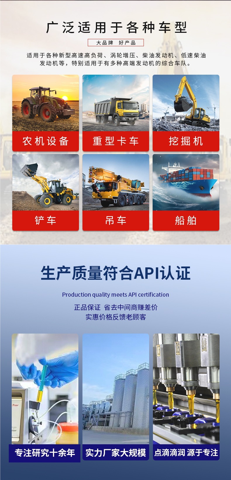 Genuine Fully Synthetic Engine Diesel Engine Oil 15W-40 Truck Forklift Agricultural Vehicle 18 Liters Four-Season Universal 20W-50