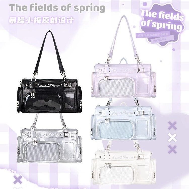 Can Hide a Light, Unique Women's Bag, Versatile Handbag, Shoulder Bag, Transparent Boston [Koshimachi] with Hidden Compartment Structure