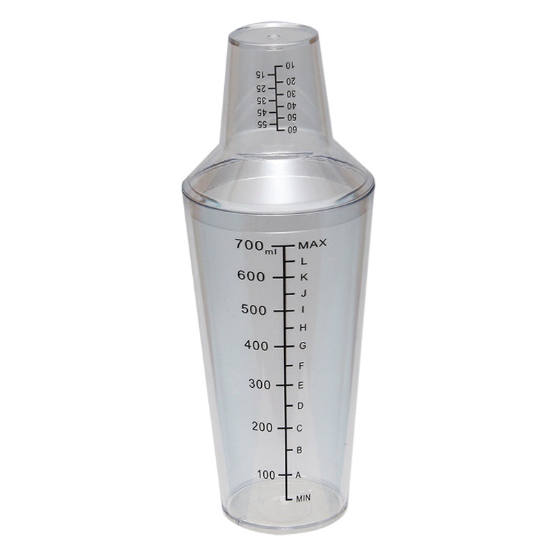 Three-Section hand shaker cup lemon tea two-section Boston shaker PC thickened Shaker with scale