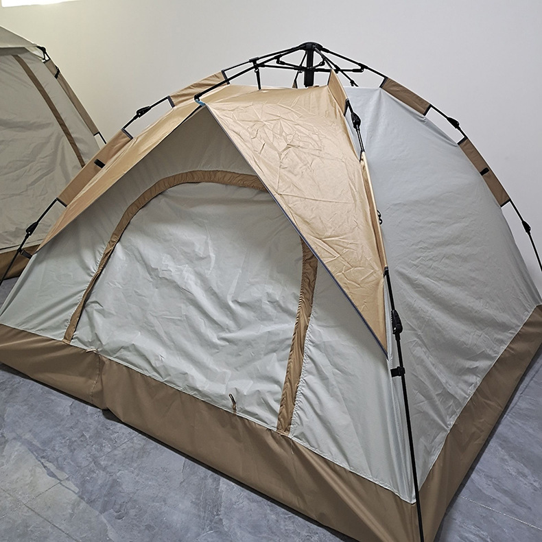 Outdoor Camping Tent Portable Quick-Open Tent for 3-4 People with Silver Coating Camping Tent Car-Mounted Folding Tent