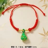 Green Sweet Bag Wing Gold Line Red Rope Bracelet