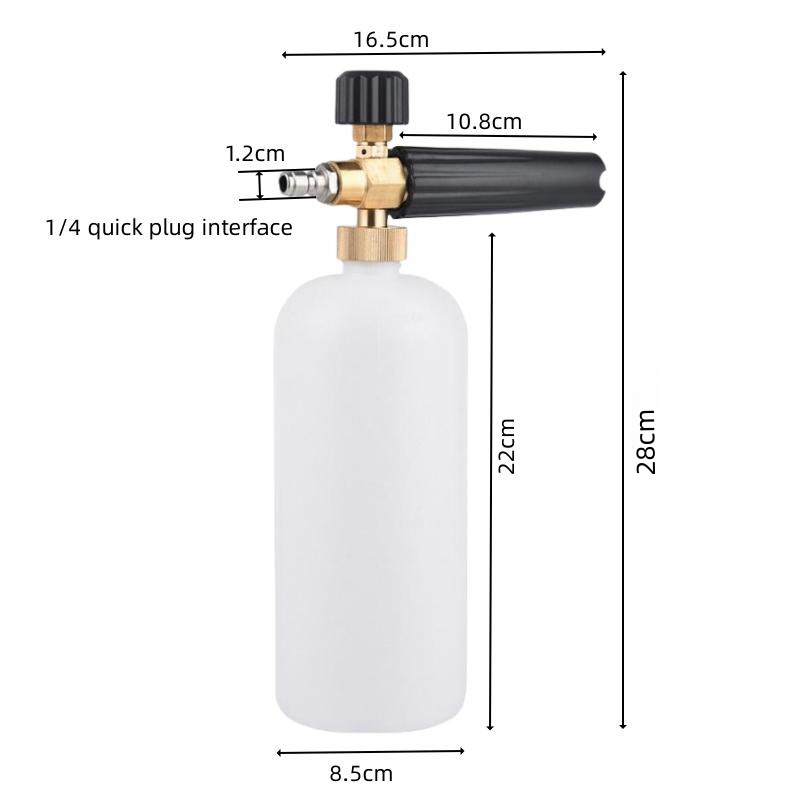 Cross-border supply of high-pressure water gun 1/4 quick plug car wash foam pot multi-functional snowflake foam watering pot 5 color nozzle