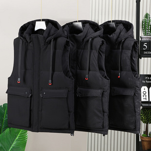 Cross-border Cotton Vest Autumn and Winter New Fat Man Plus Large Size Thickened Waistcoat Fat Man Vest Jacket