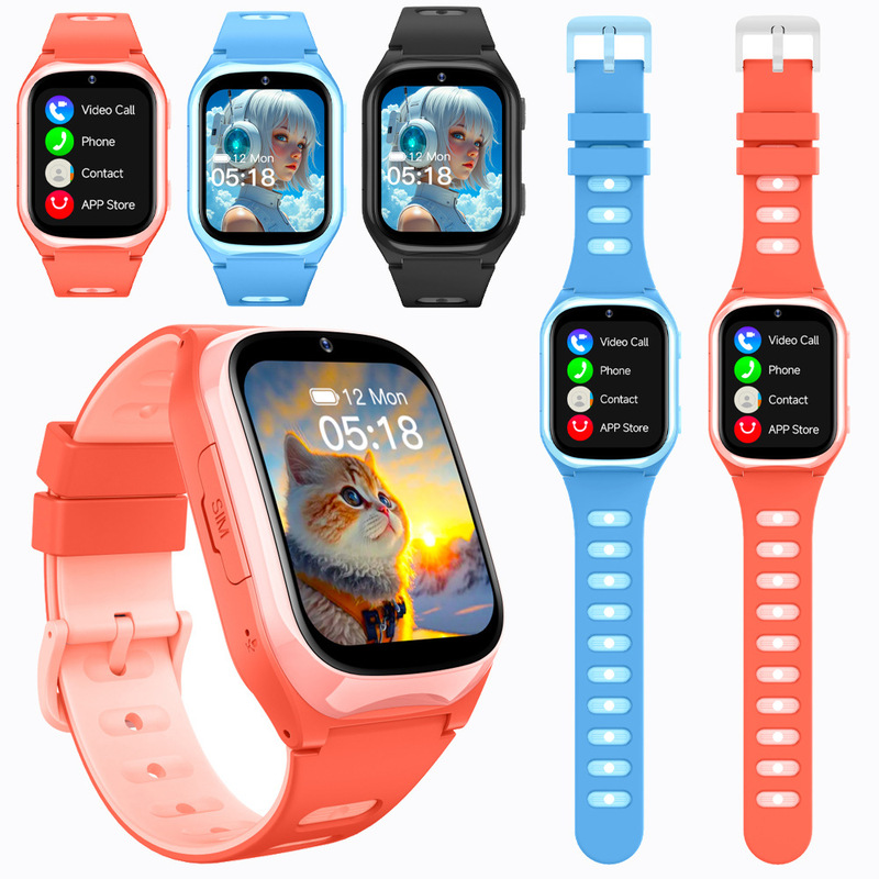 Cross-Border Exclusive Curved Screen Kidsren's Phone Watch 4g Phone Video Call Gps Positioning Ks02H
