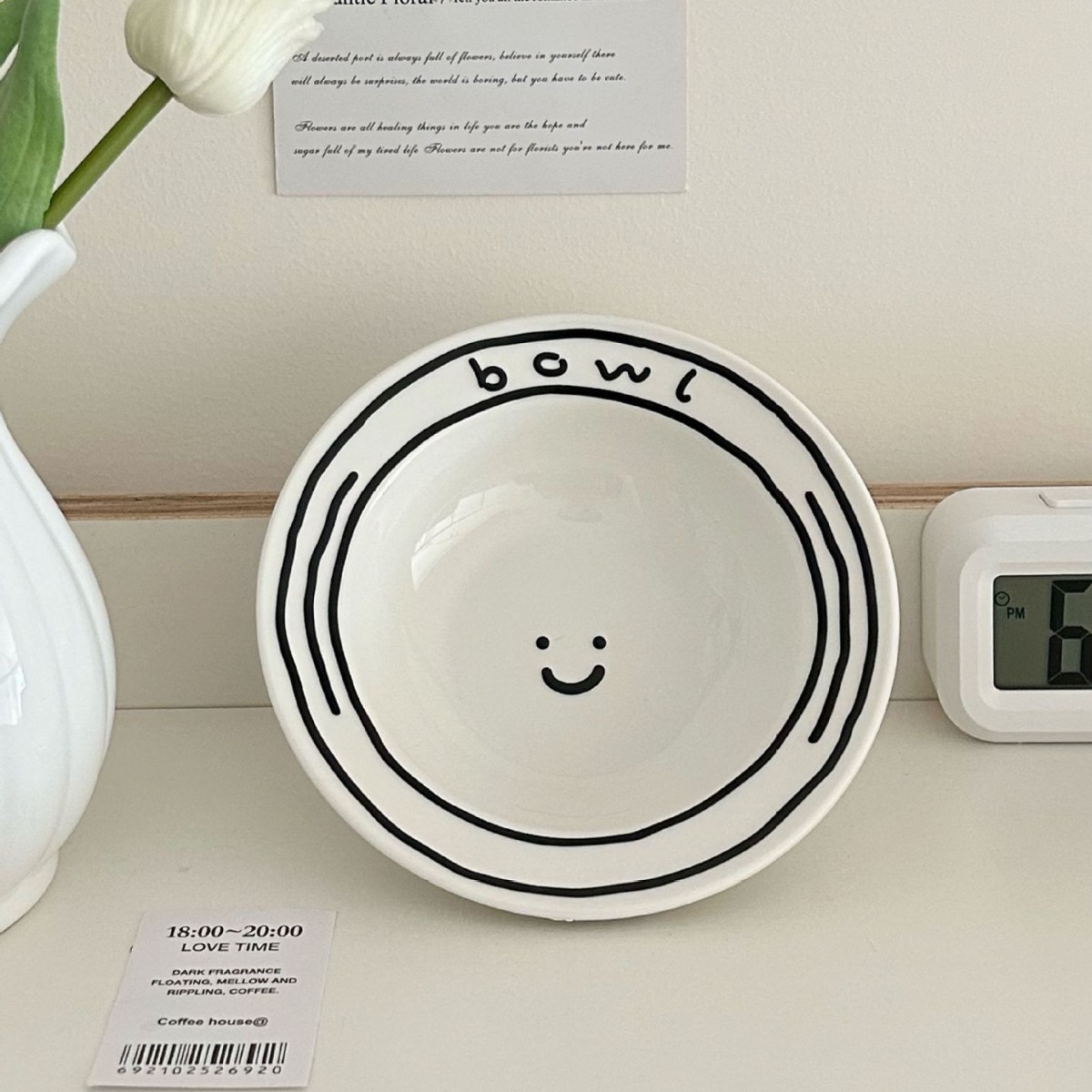 낙서 웃는 얼굴 그릇