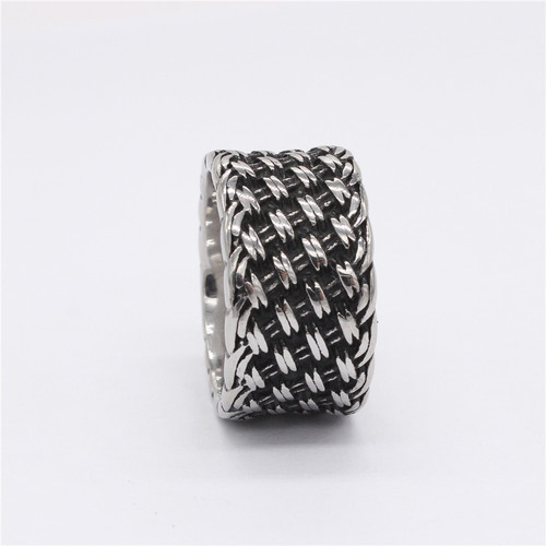 R1392 Wholesale Fashion Accessories EMEU Personality Retro Braided Knot Titanium Steel Ring Finger for Men