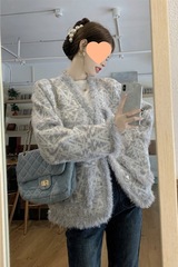 感风上衣秋冬天超好看软糯水貂绒流苏毛衣开衫外套女