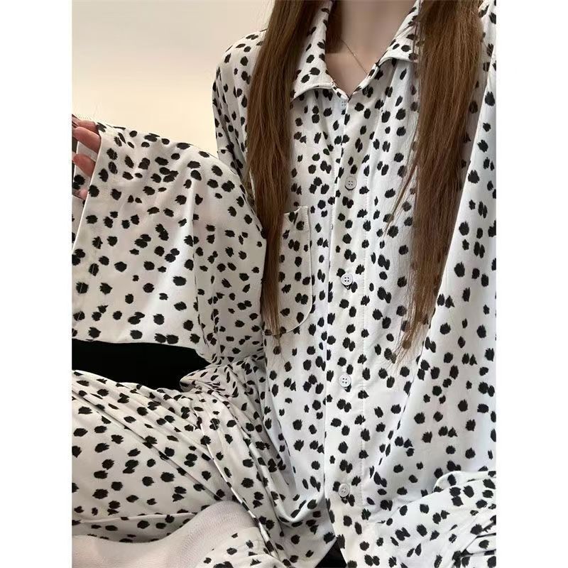 甜美条纹Kitty猫睡衣女春秋季长袖长裤套装学生宿舍 可外穿家居服|undefined