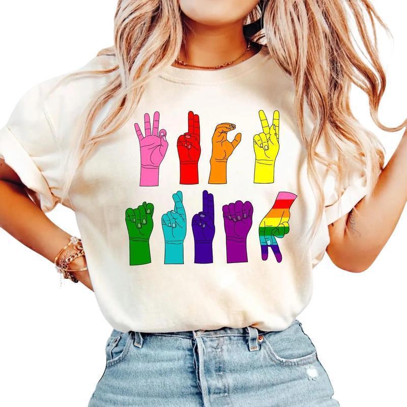 European Size Women's Pure Cotton T-Shirt F*Ck Trump Sign Language Shirt, Subtle Anti t