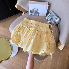 女童甜美彩色波点蓬蓬花苞半身裙2025夏季新款短裙蛋糕裙子女宝潮