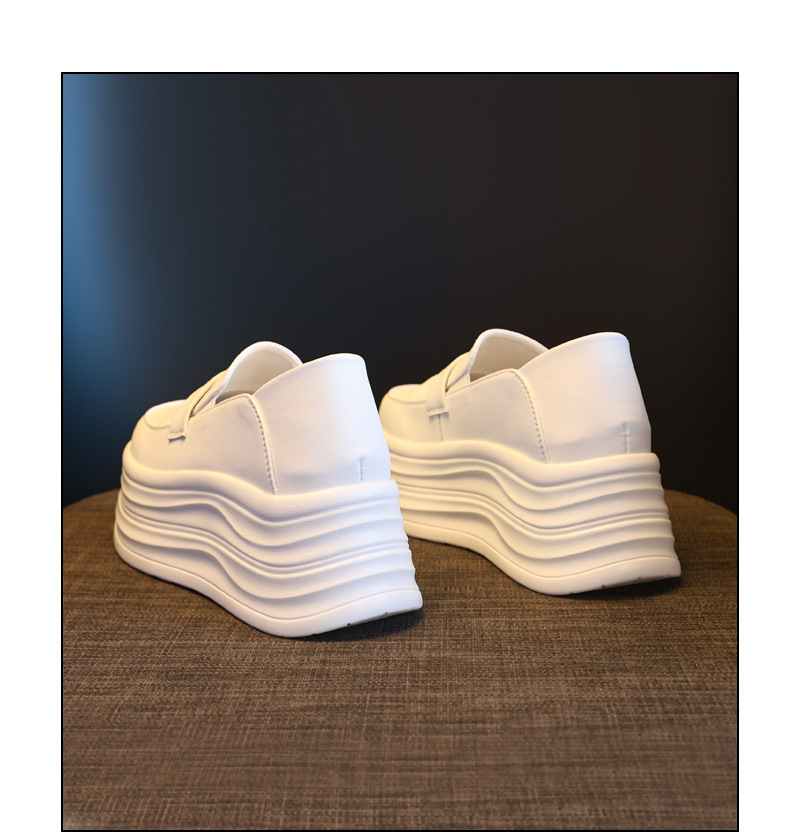 Giày sneaker nữ đế dày tăng chiều cao, phong cách thể thao trắng basic — màu trắng chi tiết 14