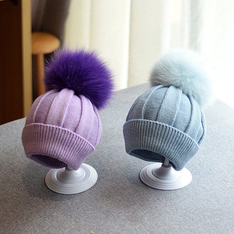 Petites Filles Bébés Garçons Mignon Couleur Unie Pompons Chapeau De Bébé display picture 12