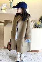 童装秋冬款高档儿童双面呢大衣女童春秋装毛呢韩版中大童呢料外套