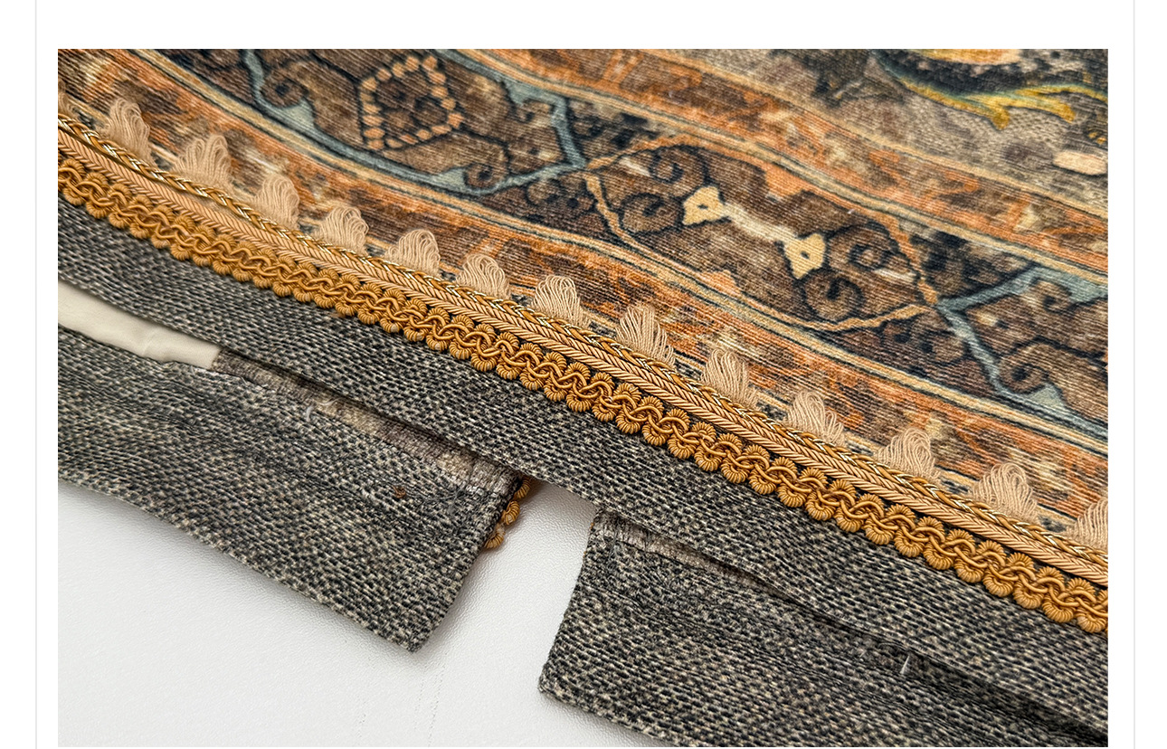Bộ váy áo khoác + đầm maxi thắt eo phong cách Tân Trung Hoa, họa tiết jacquard nổi bật — nửa váy, Trang chủ, áo khoác chi tiết 20