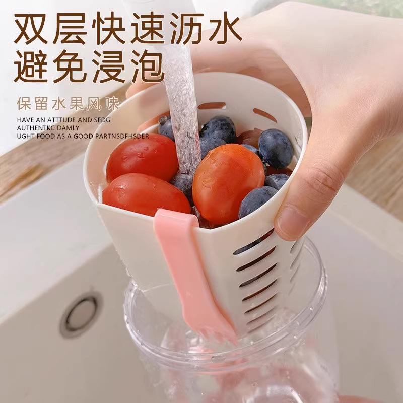 Taza de fruta licuable de alto valor nominal Taza de ensalada portátil de grado alimenticio con tenedor para salir y llevar caja de picnic sellado