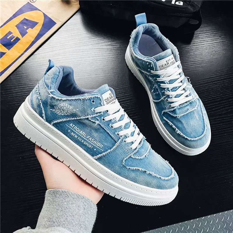 Холщовая обувь, мужская обувь, новая осенняя дышащая модная универсальная повседневная обувь, джинсовые спортивные кроссовки B68112