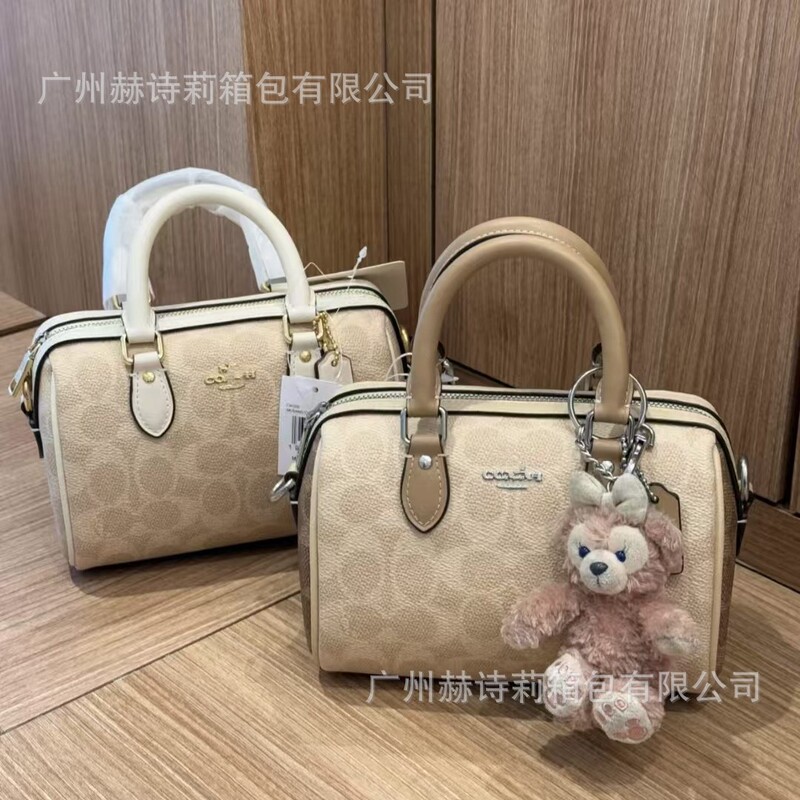 Genuine Leather New Women's Bag Rowan Boston Fashion Classic Monogram Mini Pillow Shoulder Crossbody Handbag