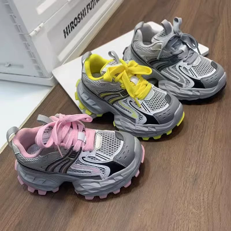 Кроссовки для девочек с толстой подошвой весной и летом